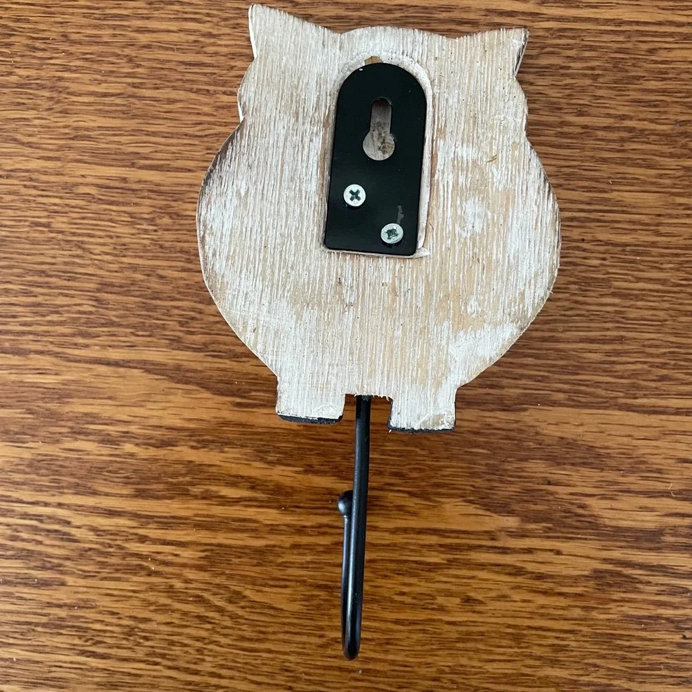 Wooden‎ Owl Shabby Chic Wall Hook Rustic Cottagecore Boho